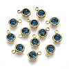 PVD Vacuum Plating 201 Stainless Steel Rhinestone Charms X-STAS-S068-09G-2