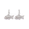 Brass Micro Pave Cubic Zirconia Pendants KK-Q073-12P-1
