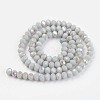 Electroplate Opaque Solid Color Glass Beads Strands EGLA-A034-P8mm-L16-2