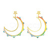 Brass Linking Ring Studs Earring EJEW-MZ00134-1