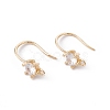 Rack Plating Brass with Clear Cubic Zirconia Earring Hooks KK-G433-21G-1