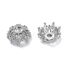 Brass Micro Pave Cubic Zirconia Beads Caps LS-KK-B087-16B-P-2