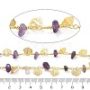 Amethyst & Glass Link Chains CHC-K014-15G-04-3