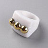 Opaque Acrylic Finger Rings X-RJEW-T010-11-4