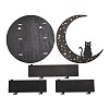 Black Wooden Wall Hanging Crystal Display Shelf ODIS-C009-01B-2