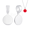 2Pcs 925 Sterling Silver Glue-on Flat Pad Bails STER-PH0003-96-1