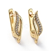 Brass Micro Pave Cubic Zirconia Hoop Earring Findings with Latch Back Closure ZIRC-G158-16G-1