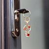 6Pcs 6 Style Fruit Alloy Enamel Pendant Keychain with Lucky Charm KEYC-DR0001-08-7