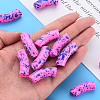 Opaque Spray Painted Acrylic Beads MACR-S372-001F-B06-5