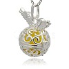 Silver Color Plated Brass Cage Pendants KK-J217-11S-2