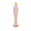 Brass Enamel Fish Connector Charms KK-L255-15G-01-1