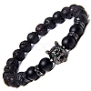 Natural Lava Rock Stretch Bracelets PW-WG014ED-07-1