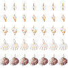 35Pcs 5 Styles Natural Mixed Shell Copper Wire Wrapped Pendants PALLOY-HS00027-1