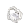 Brass Micro Pave Cubic Zirconia Charms ZIRC-P122-01C-P01-2