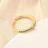 Brass Micro Pave Cubic Zirconia Cuff Rings Settings RJEW-F188-03G-3