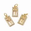 Rack Plating Brass Micro Pave Cubic Zirconia Charms ZIRC-M120-11G-3