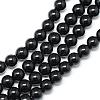 Synthetic Black Stone Bead Strands G-R345-6mm-35-1-1
