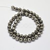 Natural Pyrite Round Beads Strands G-F197-08-8mm-2