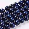 Natural Blue Tiger Eye Beads Strands G-G099-10mm-13-1