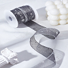 10 Yards Silver Stamping Star Organza Ribbons SRIB-LP0001-09A-1