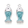Brass with Enamel Pendants KK-T073-38P-1