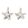 Starfish Brass Micro Pave Clear Cubic Zirconia Pendants KK-G533-27P-1