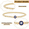 5Pcs Brass Beaded Stretch Bracelets Set BJEW-AN0001-03-3