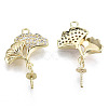 Brass Micro Pave Cubic Clear Zirconia Peg Bails Pendants KK-N232-128-NF-2