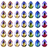 70Pcs 7 Colors Pointed Back Glass Rhinestone Cabochons RGLA-TA0001-06-3