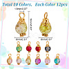 120Pcs Glass Pendant PALLOY-HY00005-2