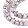 Anti-Tarnish Electroplate Rondelle Glass Beads Strands EGLA-T021-3mm-17-01-3