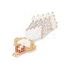 Glass Seed Beaded Angel Pendants PALLOY-MZ0089296-02-4