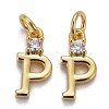 Brass Micro Pave Clear Cubic Zirconia Pendants ZIRC-Z011-35P-1