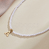 Imitation Pearl with Stainless Steel Pendants Necklaces NJEW-LP0001-51A-G-3
