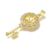 Rack Plating Brass Micro Pave Clear Cubic Zirconia Pendant Settings KK-H485-04G-2