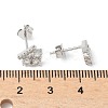 925 Sterling Silver Clear Cubic Zirconia Stud Earrings EJEW-Q032-01C-P-5