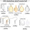 30Pcs 304 Stainless Steel Earring Hooks STAS-SP0002-07-2