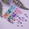 6 Colors Opaque Baking Painted Crackle Glass Beads Strands EGLA-YW0001-21-6