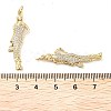 Rack Plating Brass Micro Pave Clear Cubic Zirconia Pendants KK-M280-03G-3