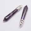 Natural Amethyst Big Pointed Pendants G-D860-C22-P-1