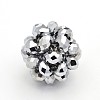 Electroplate Glass Round Woven Beads X-GLAA-A034-4mm-C05-1