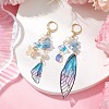 Natural Aquamarine Leverback Earrings EJEW-TA00591-02-2