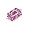 Brass Micro Pave Cubic Zirconia Connector Charms CU-CBAAB9C-01P-03-2