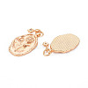 Brass White Opal Rhinestone Pendants X-KK-S364-217-2