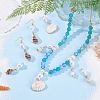 8Pcs 4 Styles Natural Spiral Shell Pendants and ABS Plastic Imitation Pearl Beads PALLOY-PH01748-5