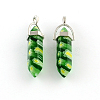 Millefiori Glass Pendants with Alloy Findings LK-R008-M01-2