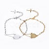 304 Stainless Steel Charm Bracelets BJEW-P258-16-1