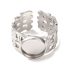 Woven Bezel 304 Stainless Steel Cuff Ring Components SA-CBAD8FA-01P-02-2