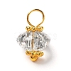 Crackle Glass Pendants PALLOY-JF00900-3