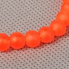 Stretchy Frosted Glass Beads Kids Charm Bracelets for Children's Day BJEW-JB01769-4